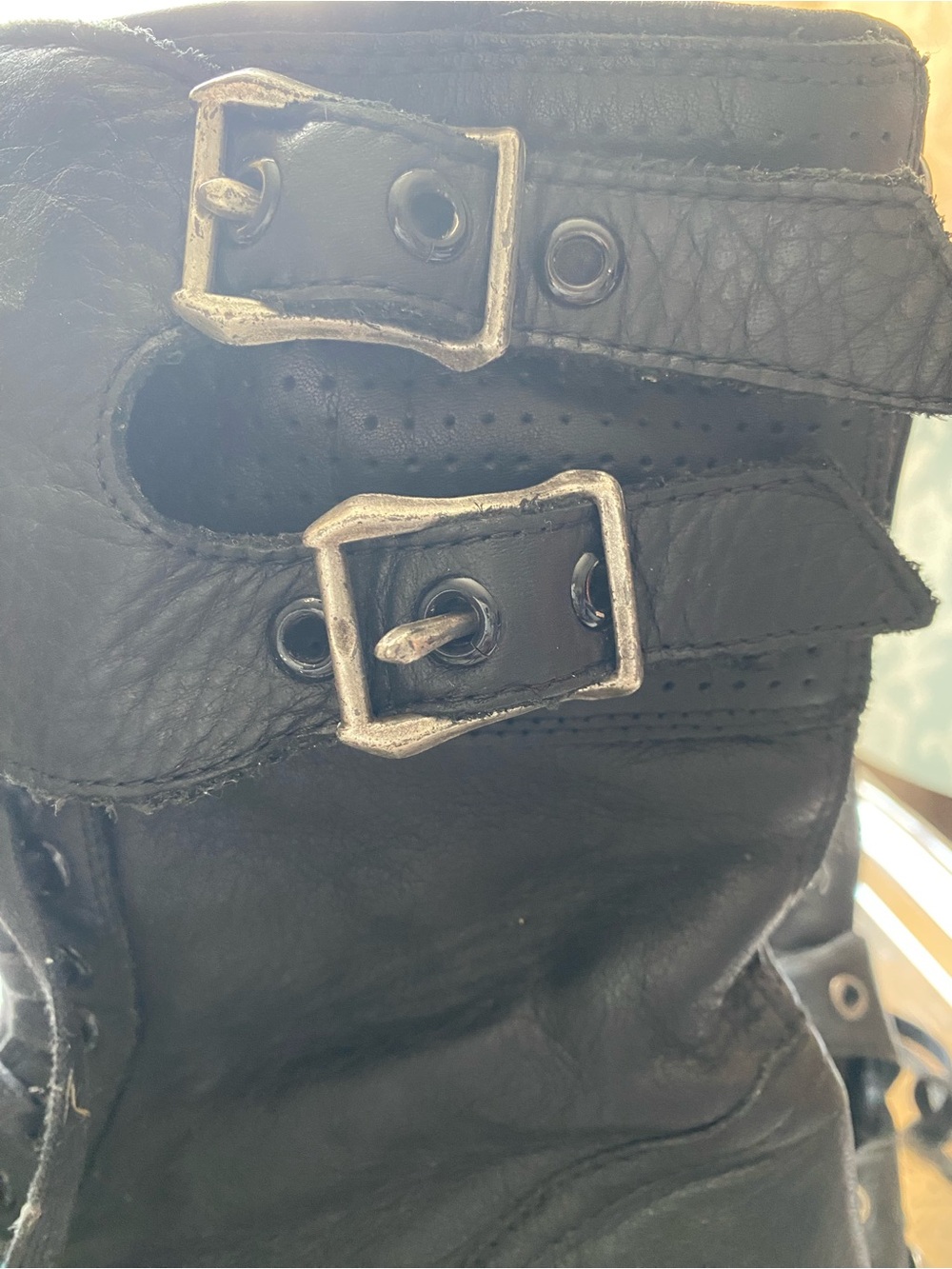 Aldo Black Lace-Up Combat Boots with Buckle Accents - Picture 5 of 11